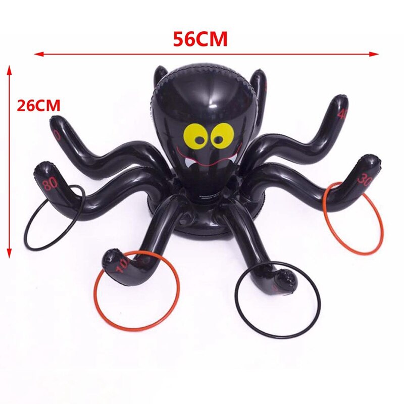 2er- einstellen aufblasbare oktopus-Schwimmbad-ringwurfspiele ((2 aufblasbare oktopusse mit 8 ringen) für halloween-partys, poolspielzeug