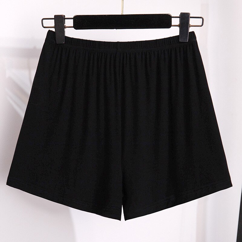 Pant Liner Slips Large Size 2XL-6XL Curve Modal High Waist Safety Shorts White Under the Dress Black Undershorts for Skirts: black / XXXL