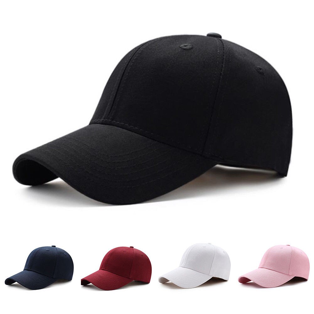 Masculino feminino boné de pico liso curvo sol viseira boné de beisebol chapéu de cor sólida moda ajustável bonés acessórios