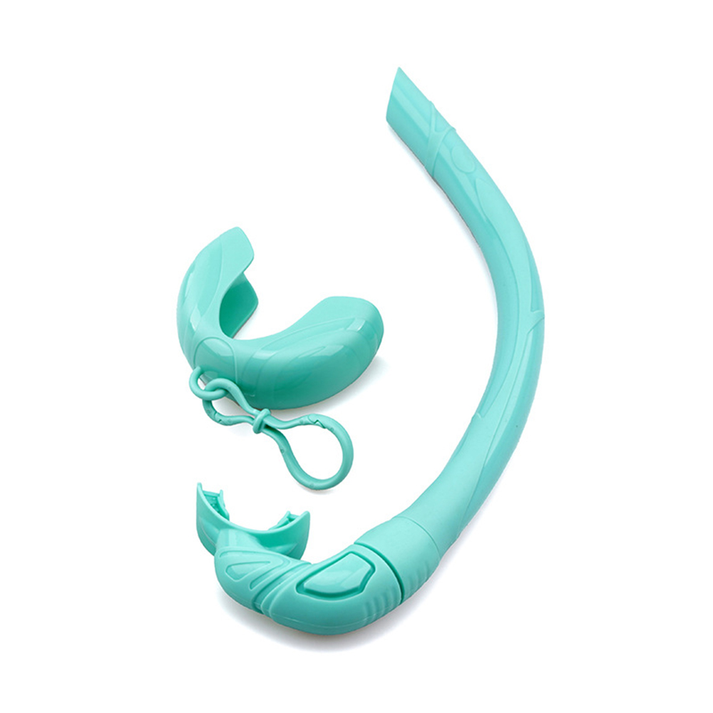Silicone Snorkel Dry Breathing Tube Underwater Water Sports Swimming Diving Snorkeling Adults Swim Pool Air Tube: Light cyan