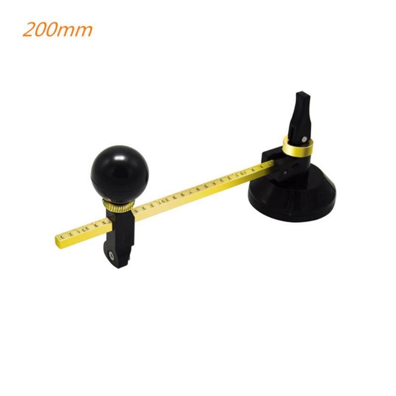 6 Wheels Construction Tool Durable Circular Compass with Scale Knob Window Adjustable Suction Cup Glass Cutter Scribe C7AC: 200mm