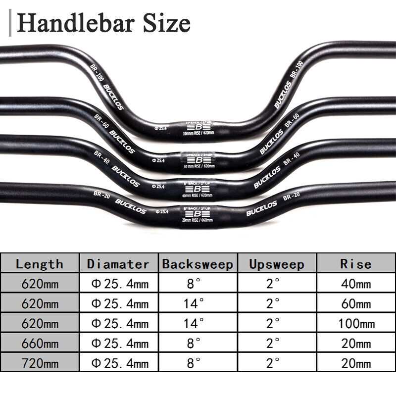 Bucklos mtb guiador 25.4mm guiador da bicicleta subir 90mm guiador m para brompton 31.8*720mm barra de bicicleta em forma de u 620/780mm