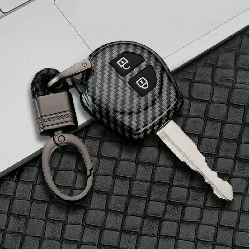 Funda de llave de ABS de carbono con 2 botones para Suzuki SX4 Swift Grand Vitara Liana, accesorios de coche