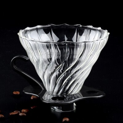 -Resistente ao calor filtro de vidro do copo de café de uma xícara de mãos domésticos lavado pote definir sua V60 funil de gotejamento pote de café: A