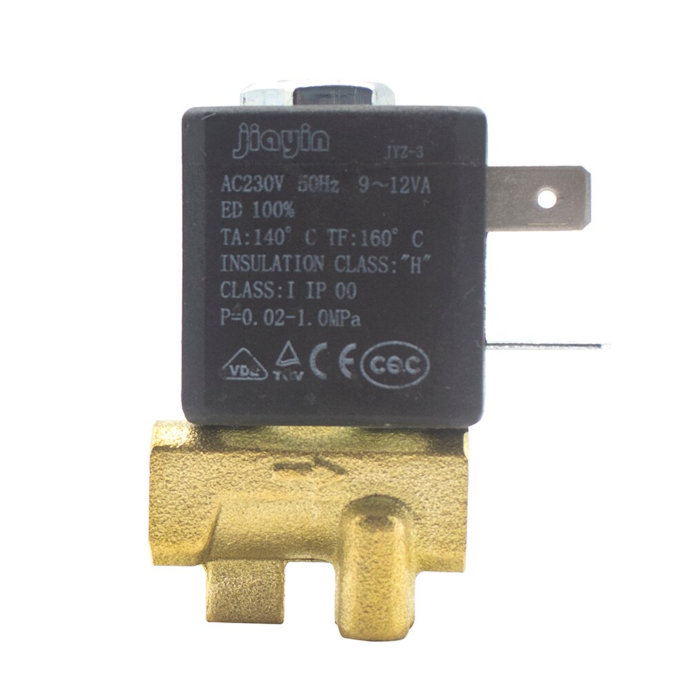 Jiayin JYZ-3 normalmente cerrado 2/2 vías 3mm rosca interna de acción directa AC 230V G1/8 "válvula solenoide de agua de vapor de latón