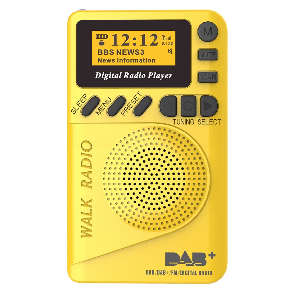Pocket DAB Digital Radio MP3 Player Built-in Speaker Long Battery Life 1.44inch Car Radio