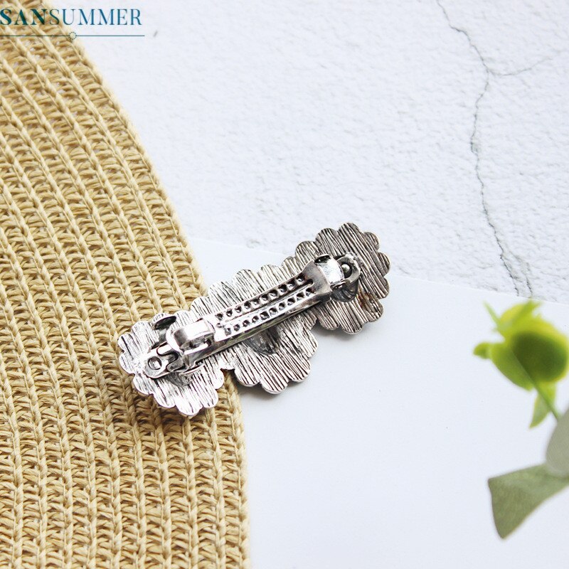 Retro Verfijnd sliver Hart vorm Haaraccessoires Meisjes Hairwear Sieraden Haarspeld Haar Clip Metalen Ketting Haarspeld Girly Bijoux