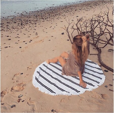 Summer Large Printed Round Beach Towels Tassel Circle Beach Towel Serviette De Plage: 11