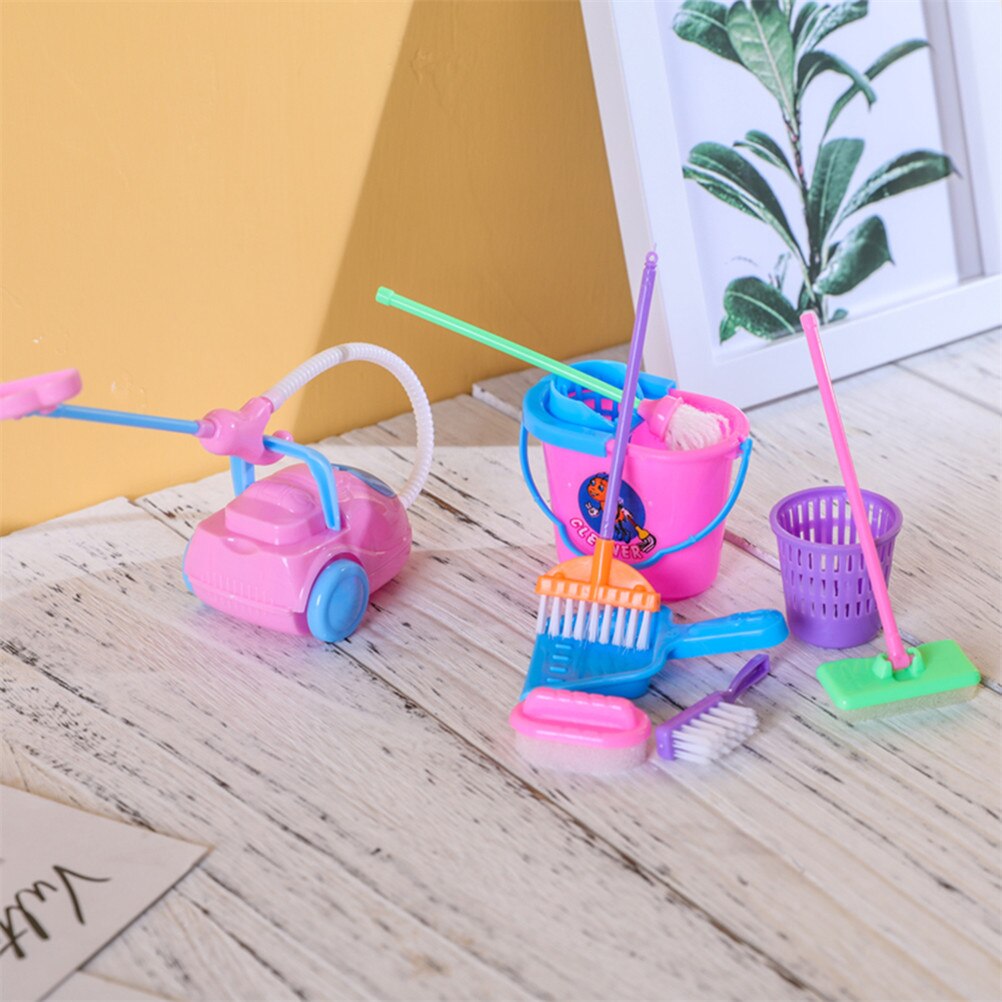 9 Pcs Kinderen Educatief Speelgoed Cleaner Ware Borstel Speelgoed Plastic Huis Keuken Schoonmaken Tool Meubels Borstel