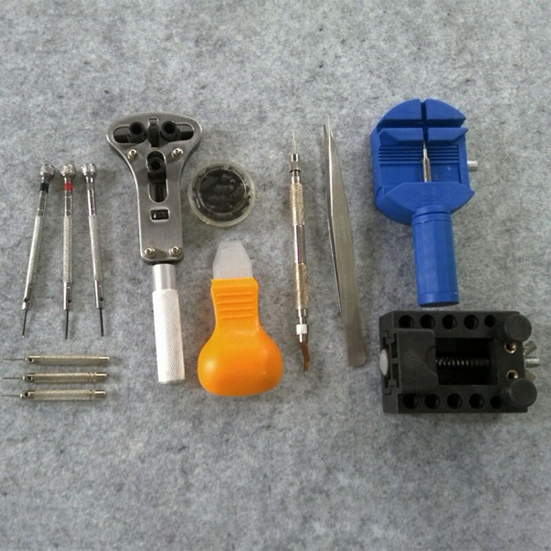 13 stk bord reparasjonsverktøy sett med bordjustering enhet stålbånd klokke fjerning kutt bytte stropp armbånd regulator