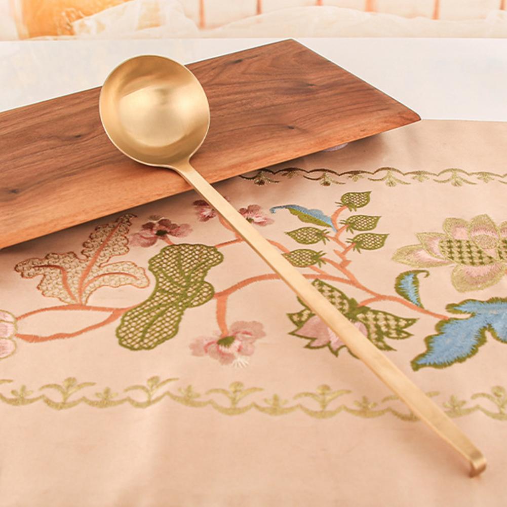 Slotted Spoon Durable Ergonomic Handle Soup Slotted Spoon Copper Strainer Ladle
