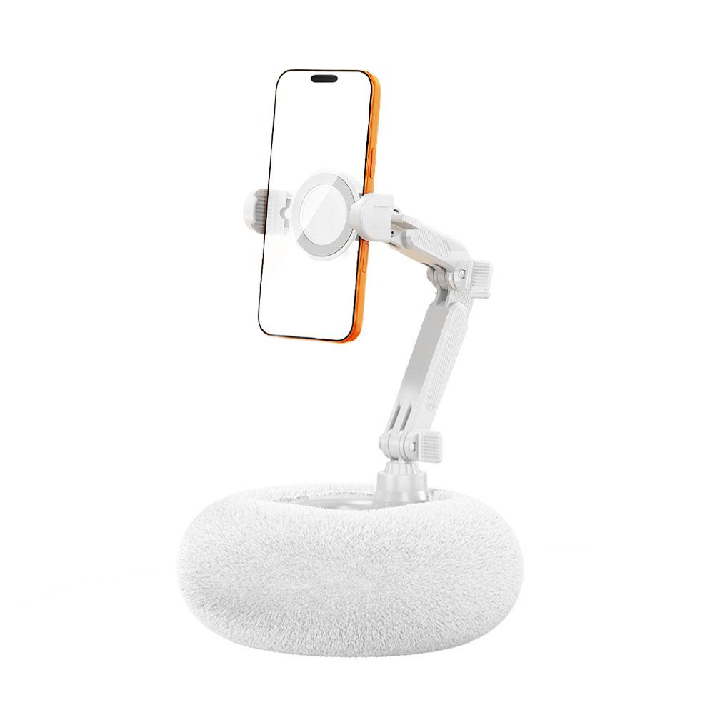 Faltbarer Plüsch-Handyhalter, drehbar, für Auto, Sofa, Bett, Lazy Holder für Handy und Tablet, Kissenständer, verstellbar zum Lesen im Bett