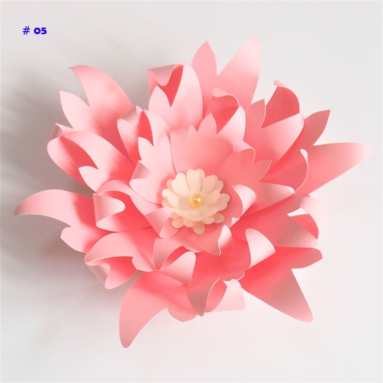 20CM Thick Cardstock Rose DIY Paper Flowers For Wedding & Event Backdrops Decorations Baby Nursery Wall Decor Video Tutorials: Pink