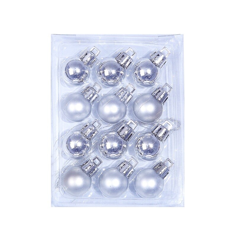 12 stuks feestdecoratie kerstballen ornamenten kleine onbreekbare kerstboom hangende bal hanger massief