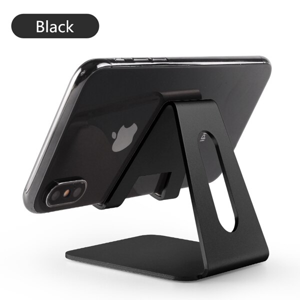 Universele Mobiele Telefoon Stand Bureau Houder Aluminium Telefoon Tablet Beugel Voor Iphone 11 Se 7 8 Voor Ipad Pro mobiele Telefoon Houder: black