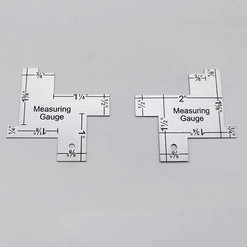 1Pc Metal Measuring Gauge Quilting Ruler Hand Sewing Templates Ruler Sewing Gauge for Patchwork Sewing Tool Accessory: light green