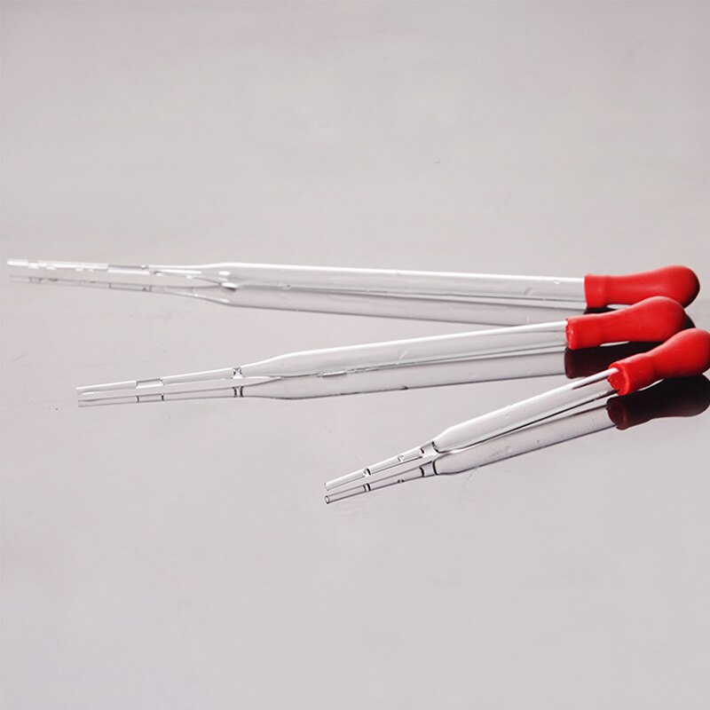 20 pieces/lot Glass Dropper with Red Cap Laboratory Pipette 10/12/15/18cm