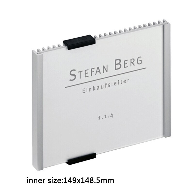 DEZHI-Aluminium Alloy Office Indoor Horizontal/Vertical Wall Mount Sign Holder Display INFO Poster Door Sign Bulletin Board: 149x148mm