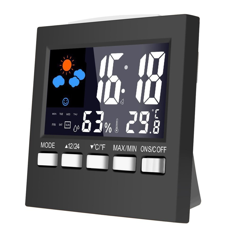 NEUE nasser Uhr Farbe Bildschirm Digital Anzeige Thermometer feuchte uhr Bunte LCD Alarm Kalender nasser Pop