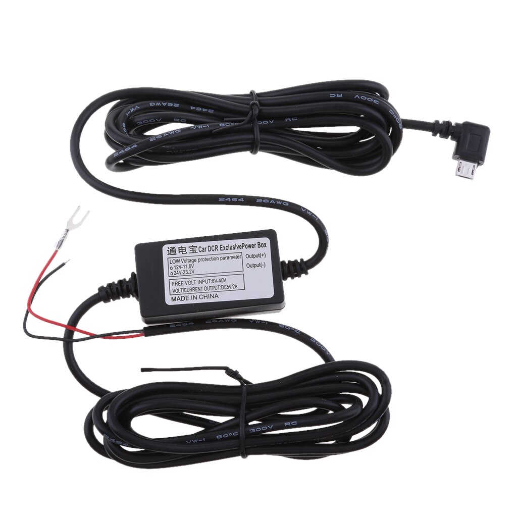 Cable duro oculto 5V 2.1A Mini USB cargador de coche adaptador de fuente de alimentación inversor convertidor DC 12V a DC 5V (Mini USB)