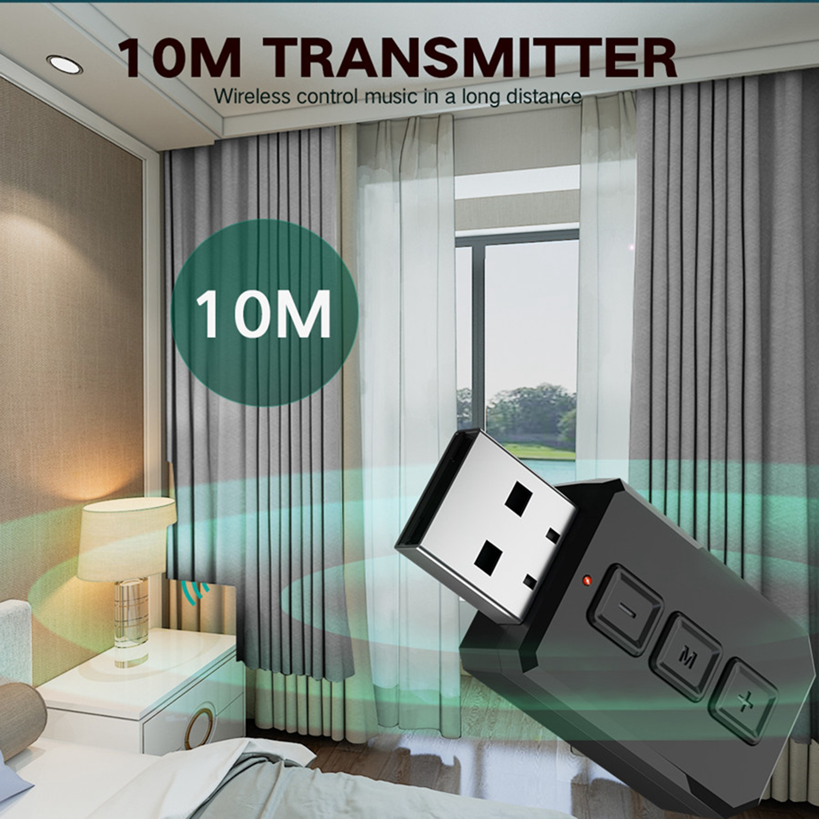 USB Bluetooth Receiver Adapter AUX Transmitter Stereo for Car PC Phone