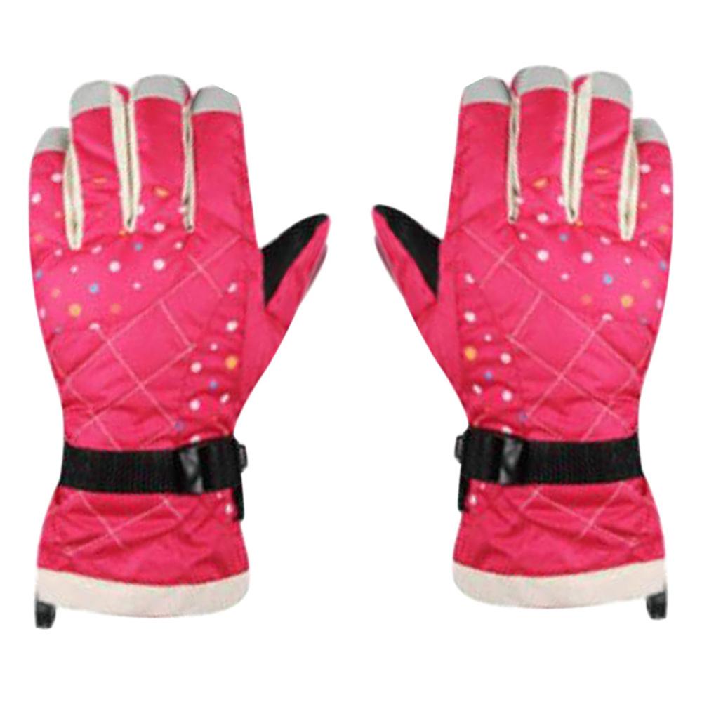Inverno à prova dwindproof água à prova de vento luvas de neve esqui quente dedo cheio luvas de esqui para a motocicleta ao ar livre ciclismo crianças: rose