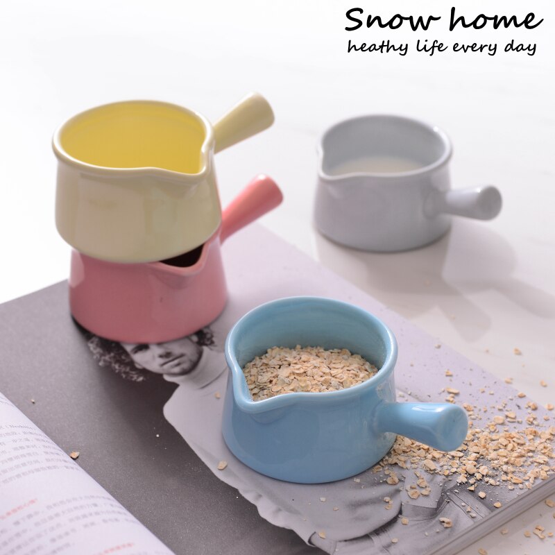 Mini Pot Keramische Melkkan Met Handvat Kleine Melk Cup Soepkom Bakken Kom Voedsel Sap Emmer