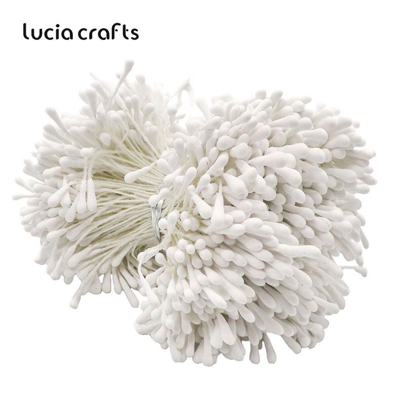 576 st 1mm matt vita dubbla huvuden blomma ståndare pistill diy kakor bröllop dekoration scrapbooking hantverk  d0404