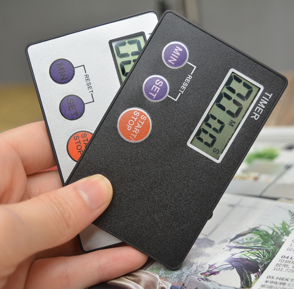 Kort timer kjøkken ultratynn timer negativ nedtelling med magnet 9 9 minutter 59 sekunder timing engelsk