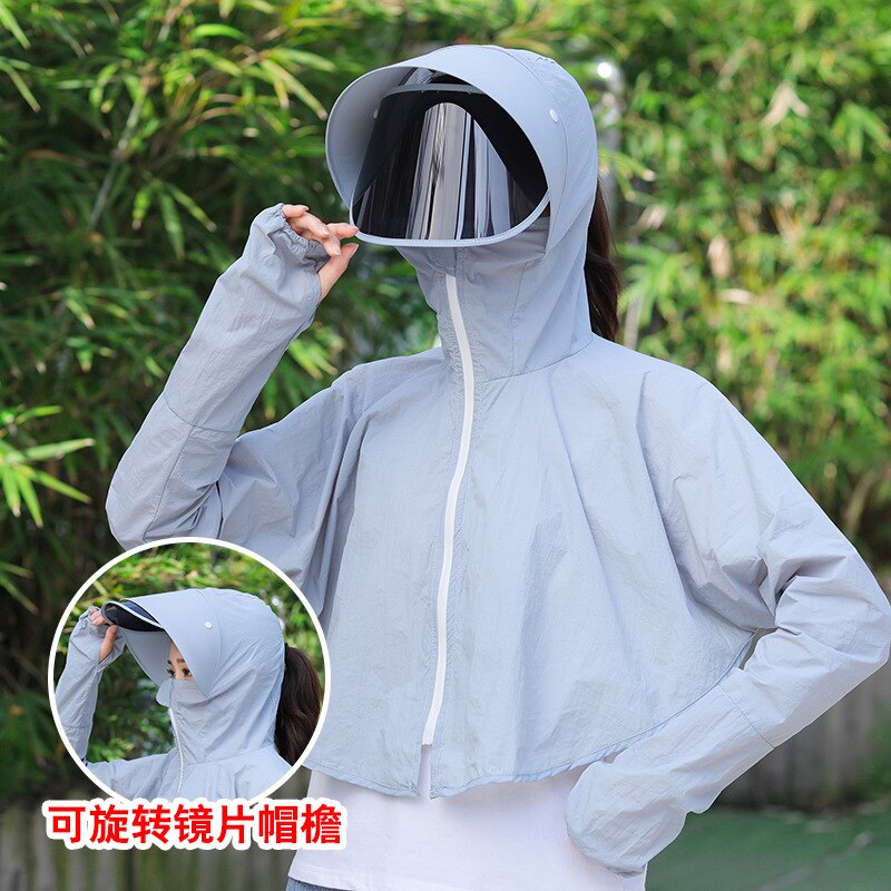 Bescherming Zonnehoed Vrouwelijke Reizen Zon Beschermende Doek Zomer Uv Bescherming Outdoor Bike Gezicht Schaduw Hoed Toevallige Zonnehoed Strand hoed: hui-lan-se