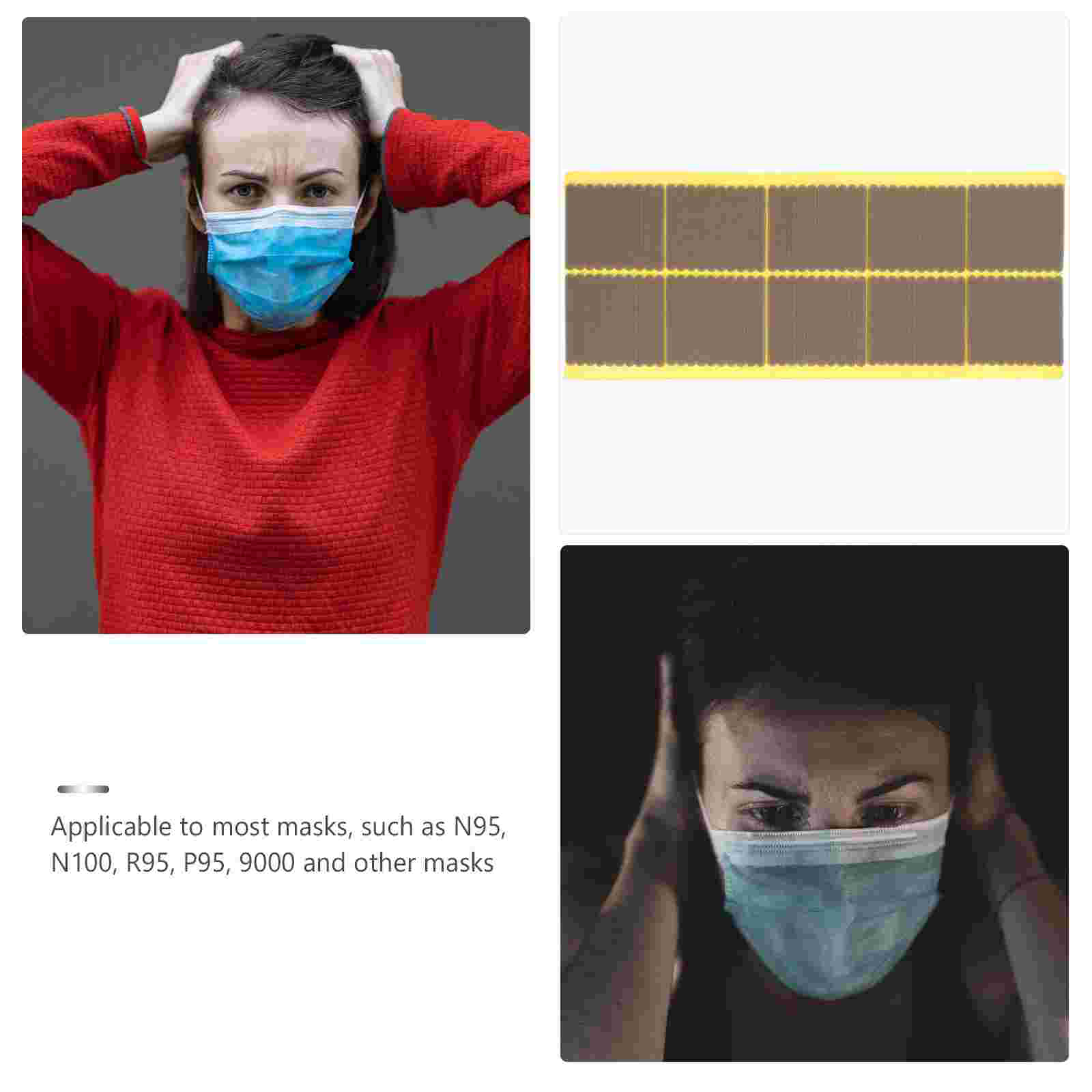 3 Vellen 300Pcs Neus Brug Strips Zelfklevende Bescherming Strips Masker Strip