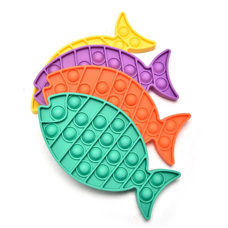 Vis Vorm Push-Pop Bubble Fidget Zintuiglijke Speelgoed, Siliconen Squeeze Zintuiglijke Speelgoed Autisme Speciale Behoeften Angst Stress Reliever