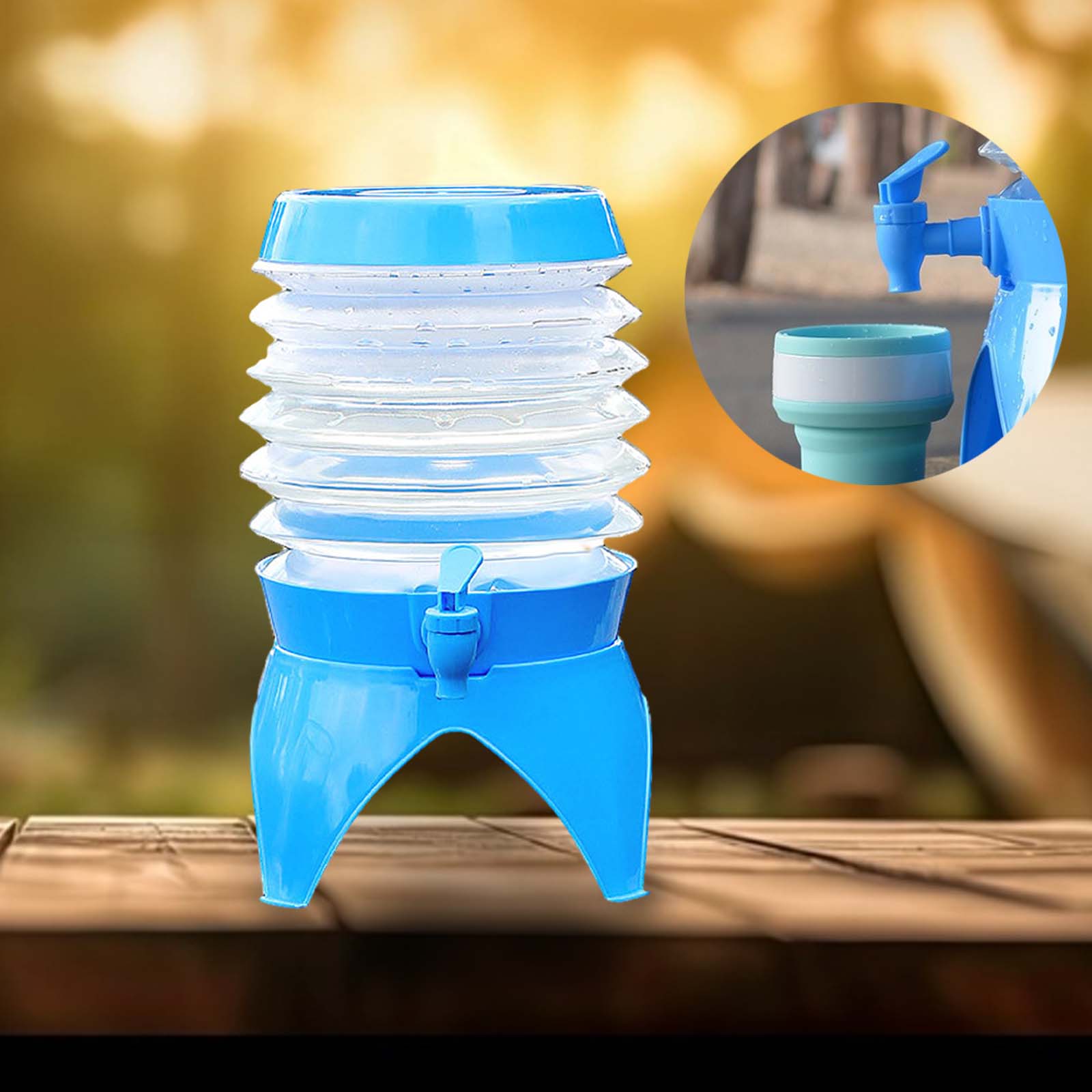 Collapsible Water Container Camping Water Spigot Jug Outdoor Water BucketWater Faucet Beer Drinks for Climbing Fishing PicnicBBQ