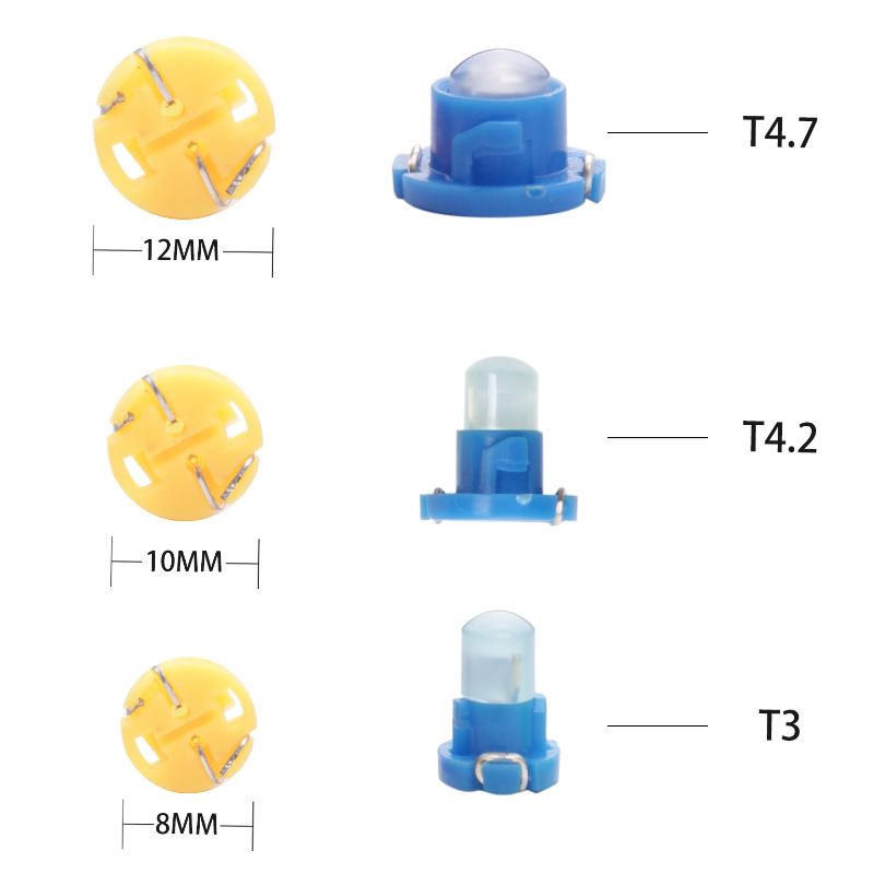 10PCS T4.7 T4.2 T3 LED COB 1SMD 12V Dashboard Winding Light Bulbs Interior Lamp Warning Indicator LightWhite Red Blue Green