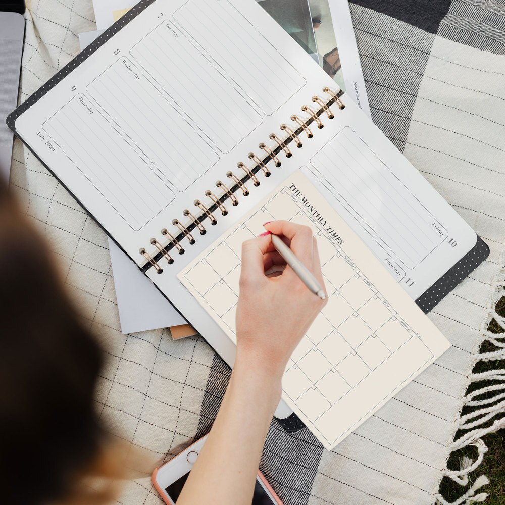 2pcs Agenda Noting Book Planner Weekly Monthly Planning Time Management Notepad