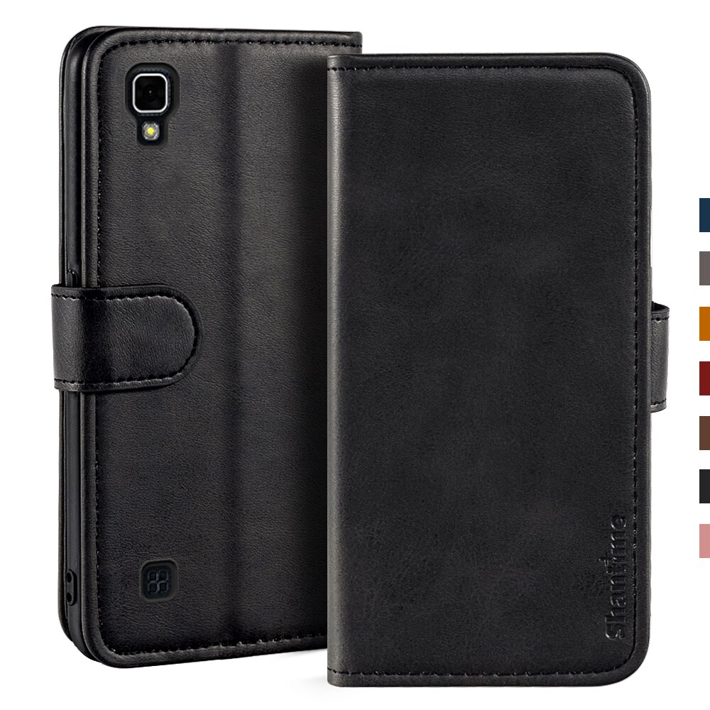 Case For LG X Power Case Magnetic Wallet Leather Cover For LG X Power Stand Coque Phone Cases: Black