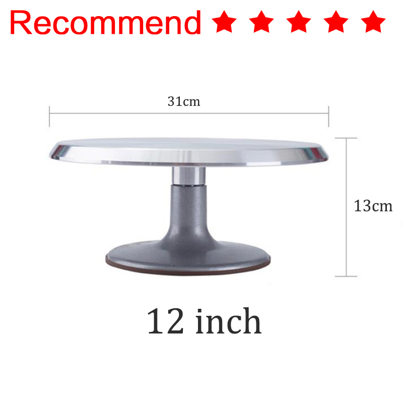 Aluminum alloy 12 inch turntable cake decoration accessory set rotating cake stand tool metal stainless steel pastry cake stand: E