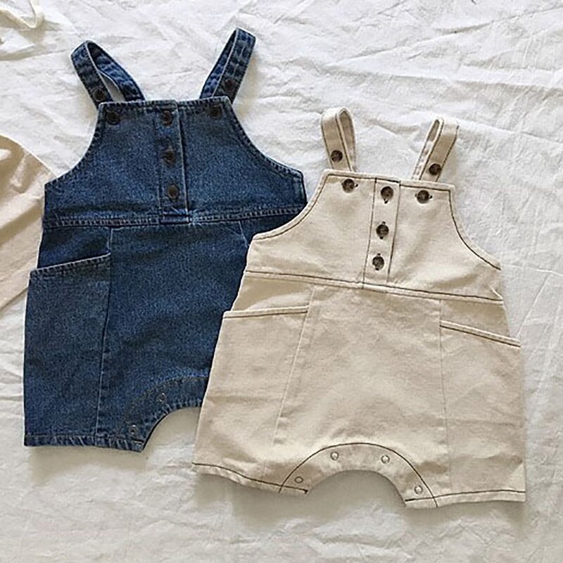 MILANCEL summer kids clothing Korean girls boys overalls girls jumpsuits solid children clothes