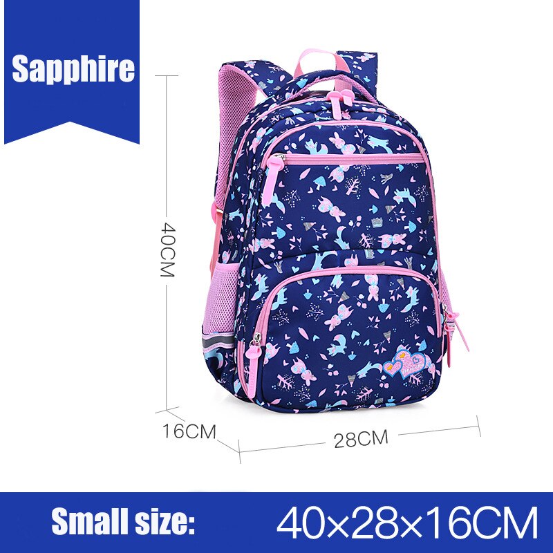 Sacs d'école primaire pour filles, sac à dos mignon, confortables, sacoche pour livres imperméables avec large bande d'épaule: Sapphire Small
