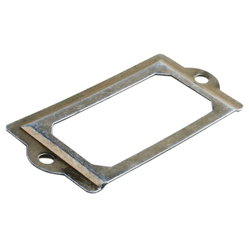 Post Office File Drawer Door Tag Label Card Holder Bronze Tone 8 Pcs