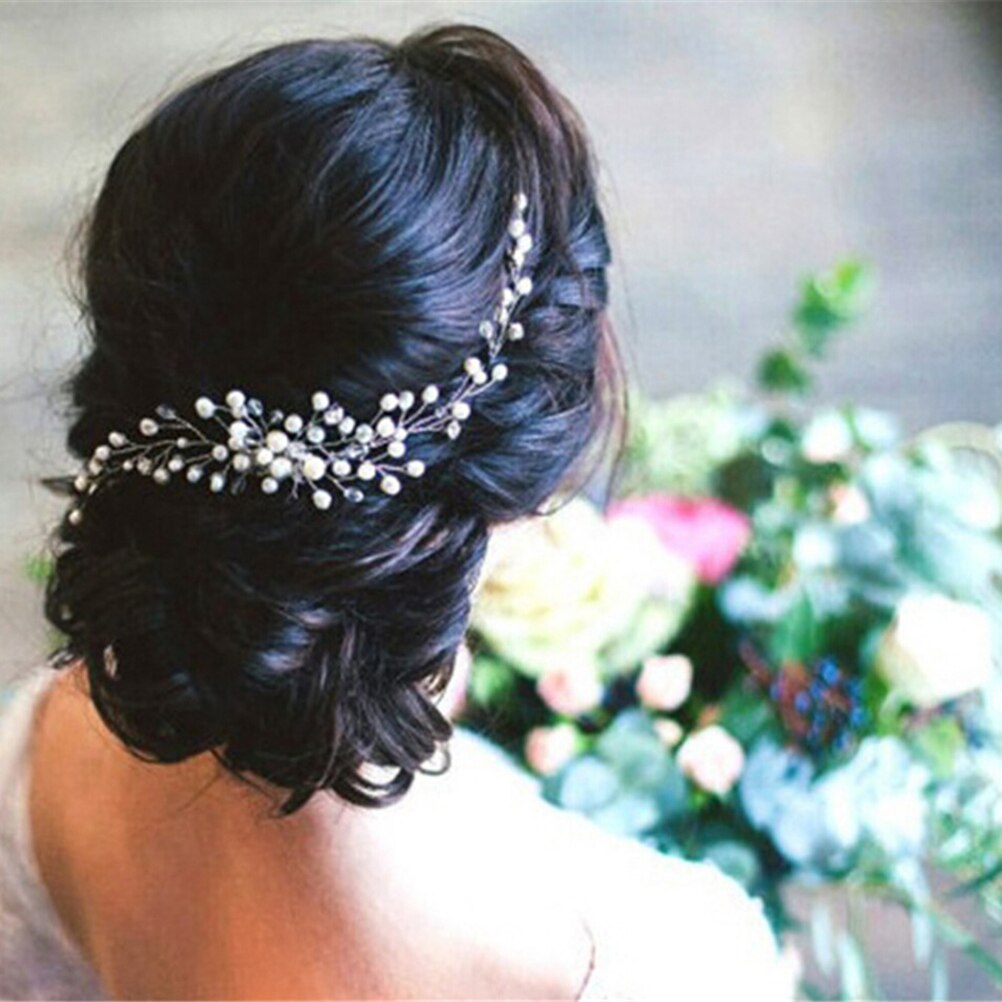 Peineta de perlas de cristal para el pelo, adorno de joyas para el pelo para boda, novia, decoración de la cabeza, peineta de novia con diamantes de imitación