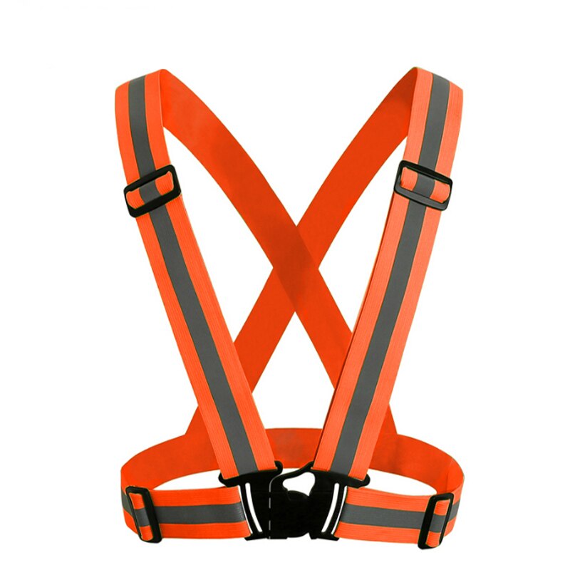 Chaleco reflectante de alta visibilidad y elasticidad, ropa de trabajo Unisex de seguridad y advertencia para exteriores, ropa deportiva para correr o ciclismo: Naranja