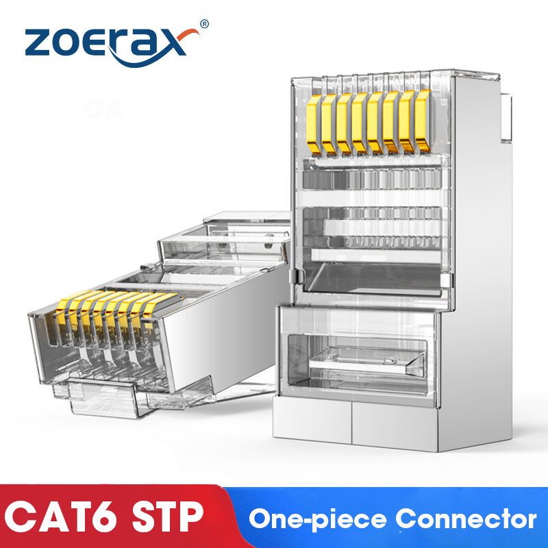 Zoerax CAT5e CAT6 Connector RJ45 Modulaire Plug Network Connectors 50μ Vergulde 1.1Mm Gat End Voor Ethernet Kabel: Blauw / 0.2M