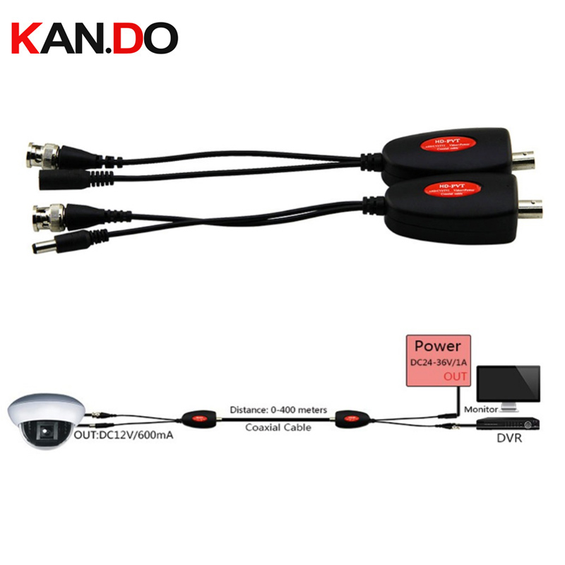 1 Channel Power Over Coax System For Cctv Cameras Ahd/Cvi/Tvi Video +Power Supply Coaxial Hd Video Transmitter Up to 400M HD-PV