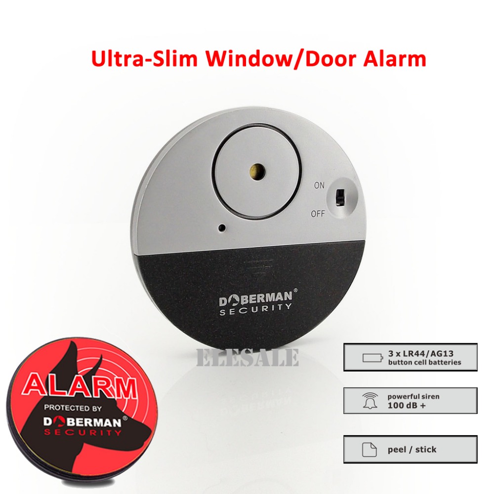 SE-0106 Ulrta-Slim Door Window Magnetic Sensor Alarm With Warning Sticker For Home House Apartment Store Office Security