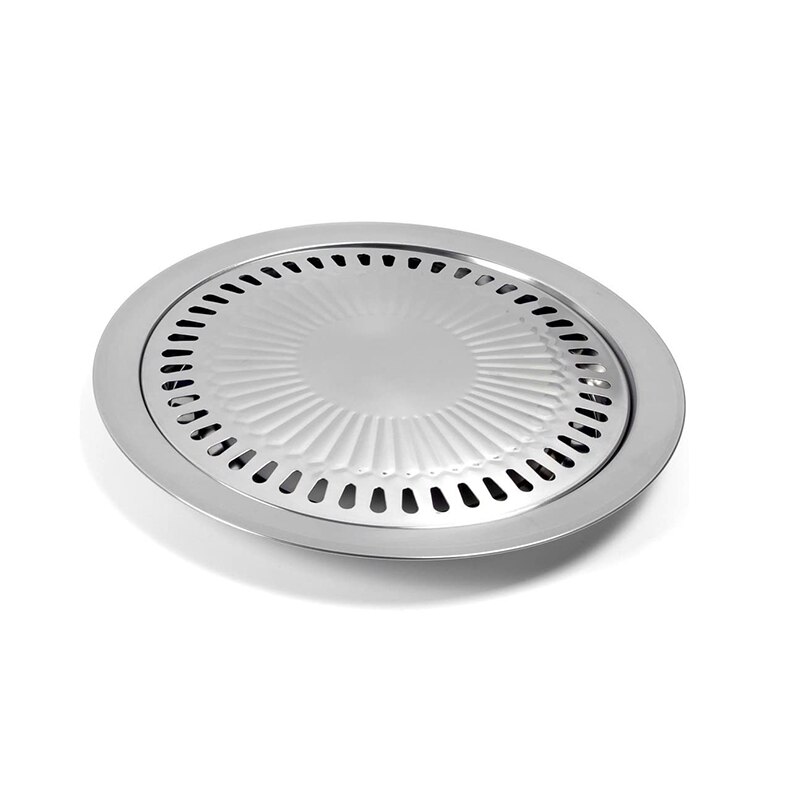 Korean Barbecue Tray Stainless Steel Portable Outdoor Household Smokeless BBQ Grill Pan Non-Stick Gas Stove Plate Baking Tray