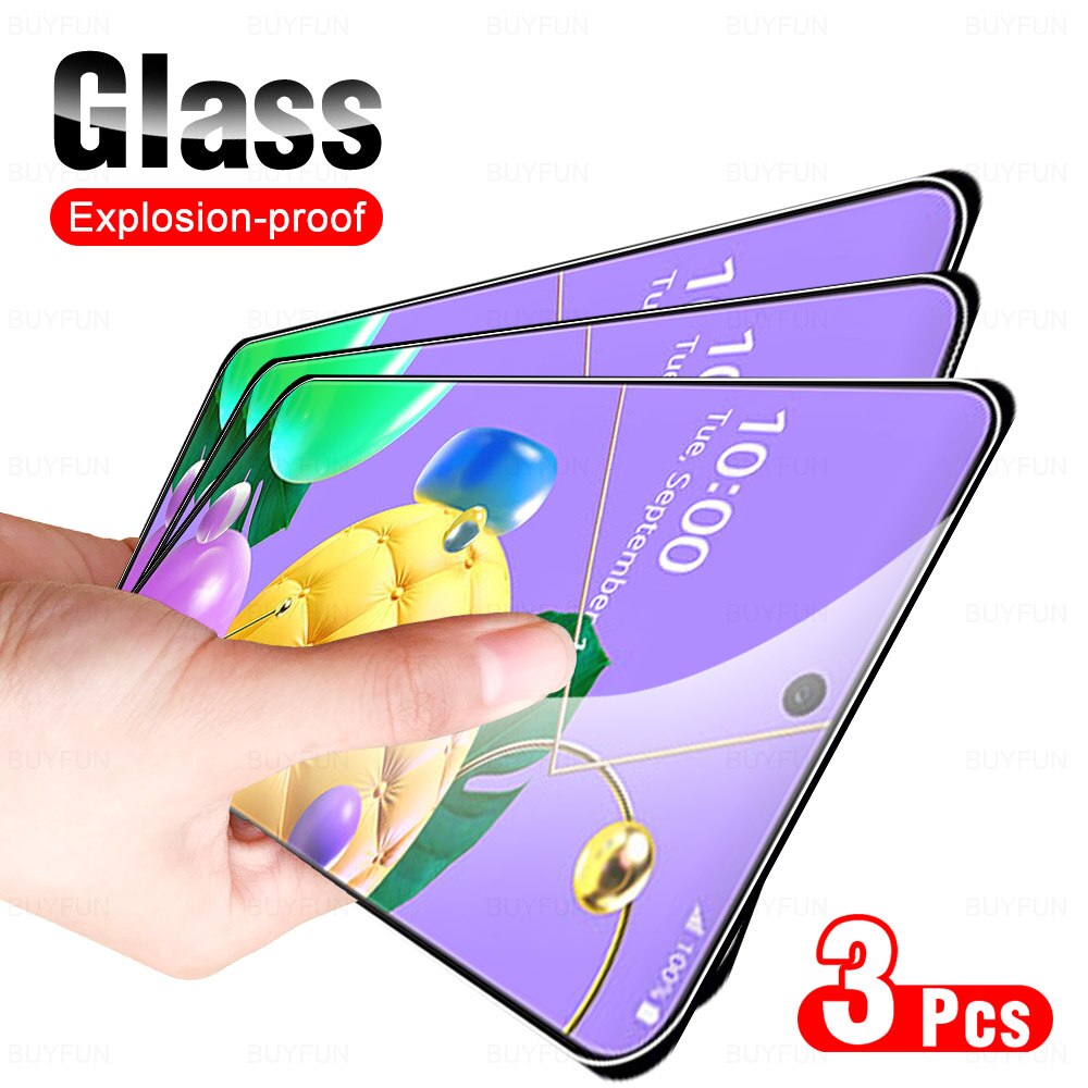 Glas Für LG K52 3 stücke kratzfest screen protector für LG K52 K 52 lmk520 lm-k520 HD volle abdeckung gehärtetes schutz glas: For LG K52