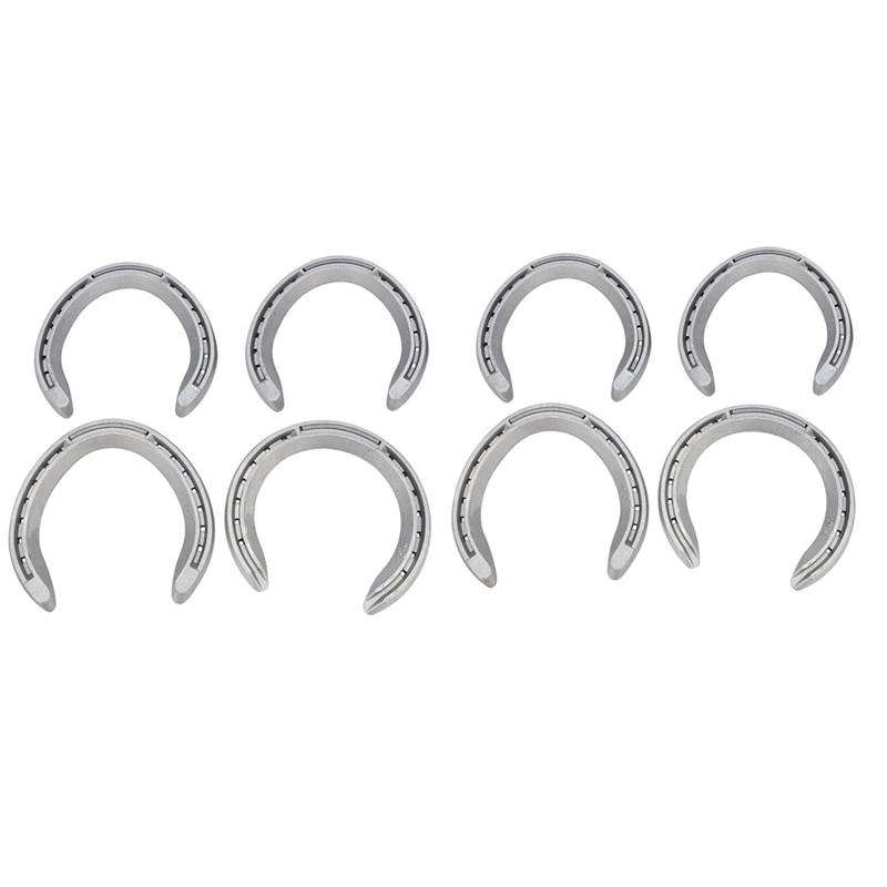 8 Pcs Horse Equipment Aluminum Alloy Horseshoes 2 Front+2 Rear Farrier Tools for Tournament Play,4 Pcs No.5 & 4 Pcs No.4: Default Title