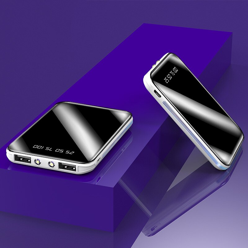 Mini-powerbank 80000 mah externer akku, tragbares ladegerät mit led-beleuchtung, digitalanzeige, mobile stromversorgung, einweg-schnellladegerät