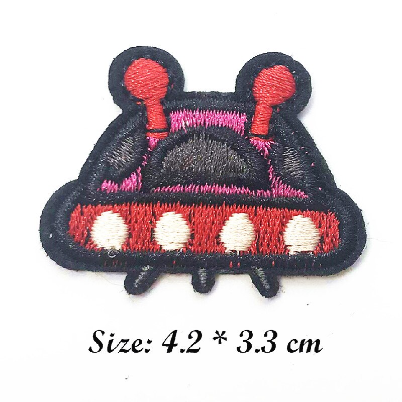 Rocket Flying saucer Space ship Patches Embroidered for Clothing DIY Stripes Applique Clothes Stickers Sewing Iron On Clothes: 2